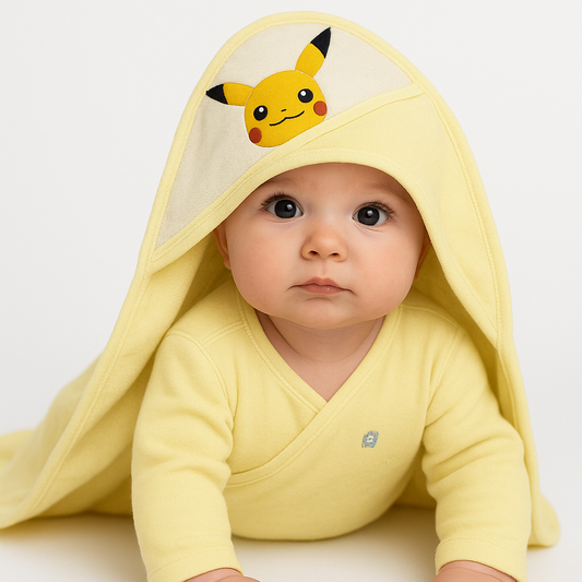 Pikachu baby towel with hood