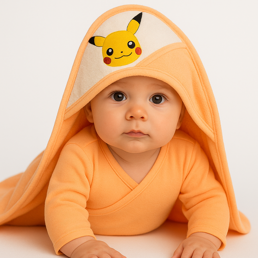 Pikachu baby towel with hood