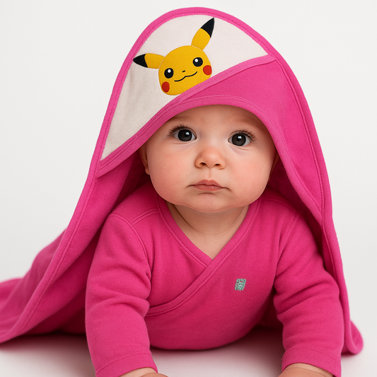 Pikachu baby towel with hood
