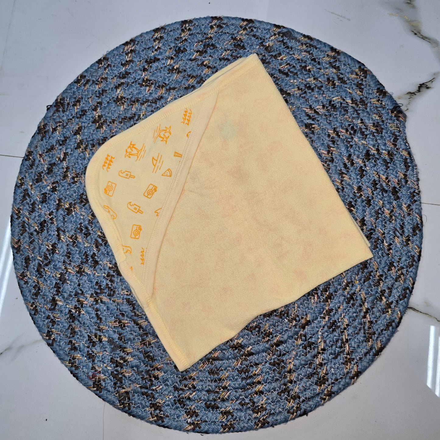 Printed baby towel with hood